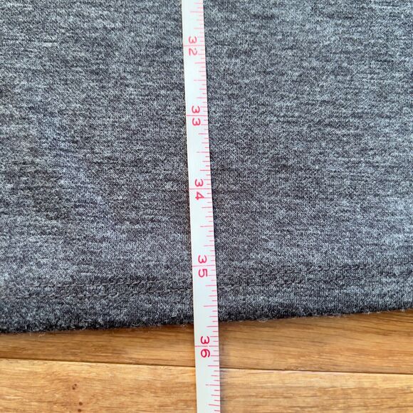 NWT Loft Dress Size M Charcoal Gray Cold Shoulder Long Sleeve Ruffle - Picture 8 of 8